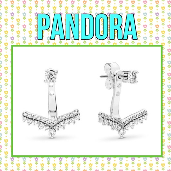 Pandora Jewelry - Pandora princess wish earrings clear CZ